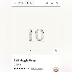 MEJURI 14K WHITE GOLD BOLD HUGGIE HOOPS